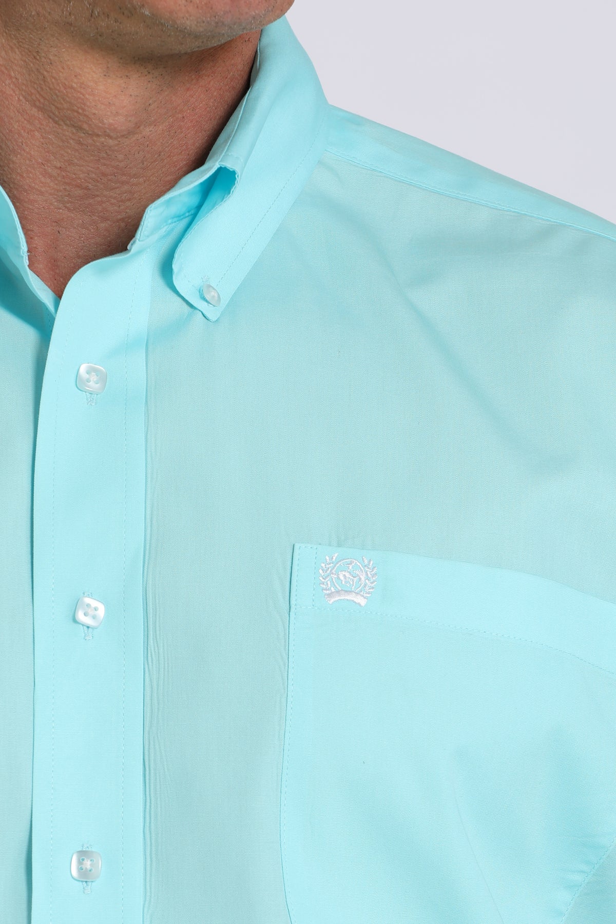 Cinch Turquoise Solid Button-Down Western Shirt