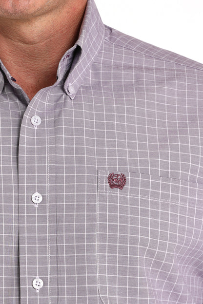 Cinch Men's Lilac Plaid Button-Down Western Shirt