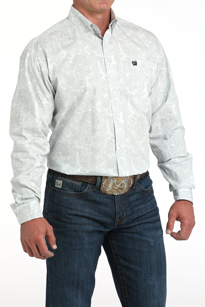 Cinch Men's Paisley Print Long Sleeve Shirt
