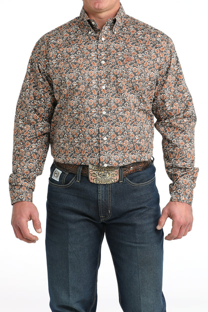 Cinch Rust Floral Long Sleeve Shirt