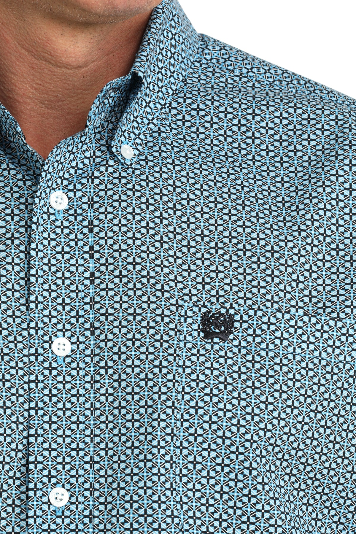 Cinch Men's Royal Blue & Black Geo Long Sleeve Western Shirt