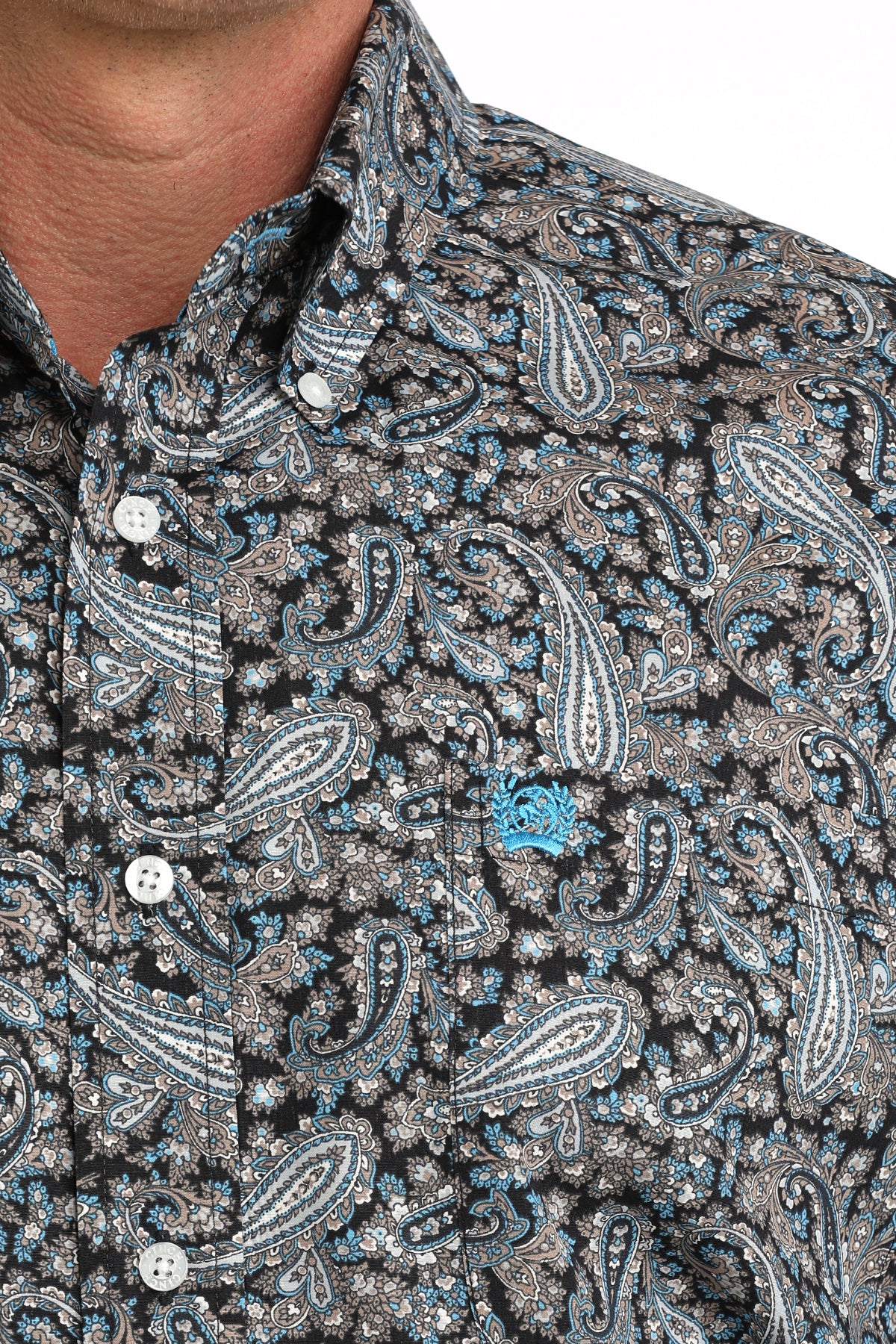 Cinch Men's Black Paisley Printed Long Sleeve Shirt