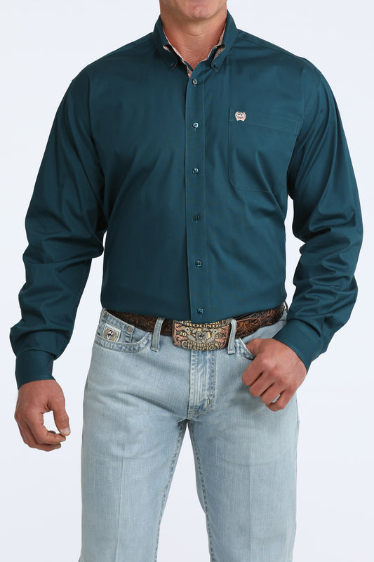 Cinch Men's Solid Teal Button Down Shirt