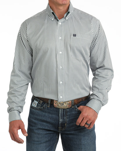 Cinch Blue/Grey Striped Long Sleeve Shirt