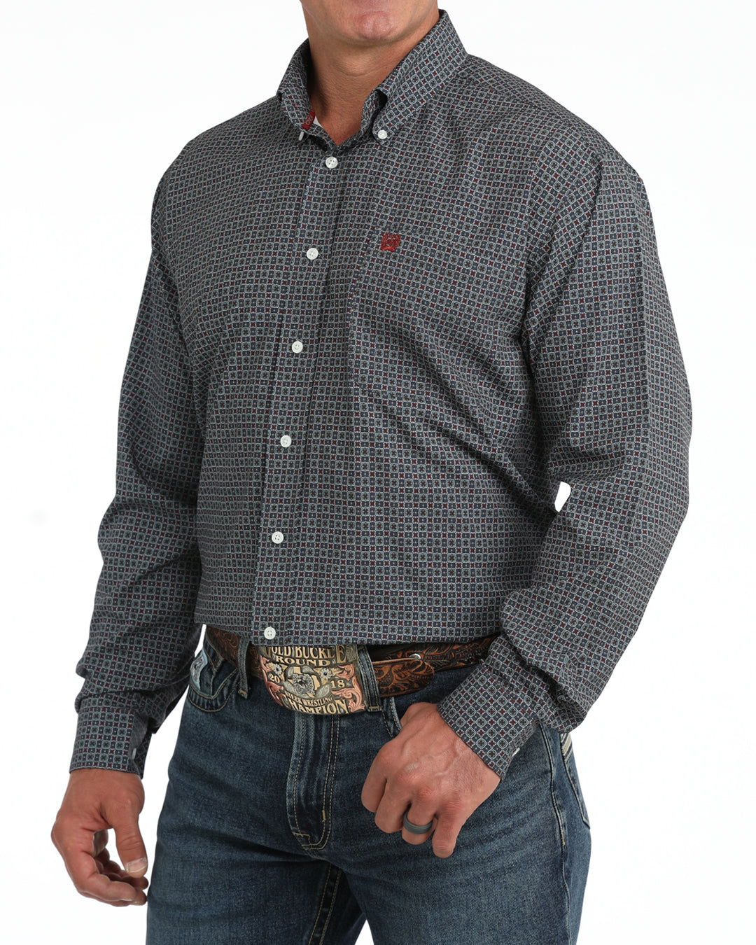 Cinch Teal ArenaFlex Long Sleeve Shirt