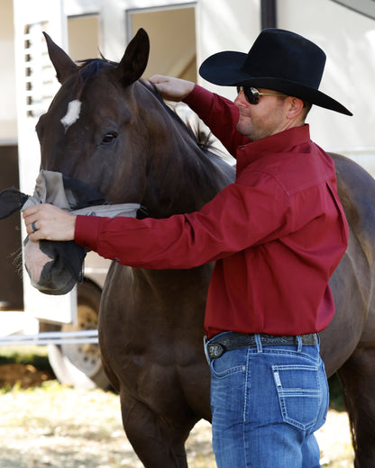 Cinch Burgundy Classic Fit Western Long Sleeve Shirt