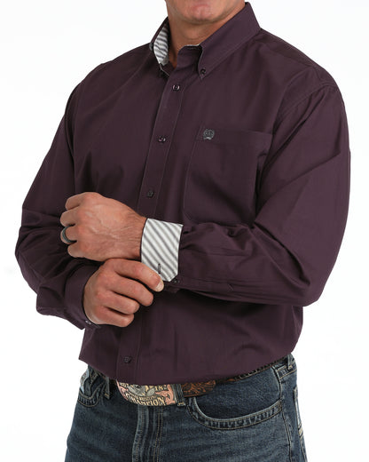 Cinch Purple Solid Long Sleeve Shirt
