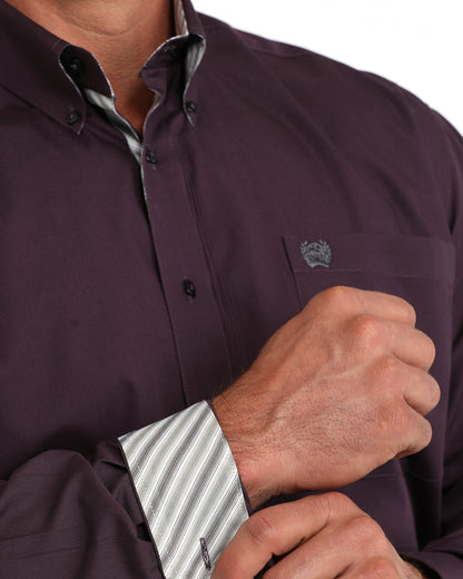 Cinch Purple Solid Long Sleeve Shirt