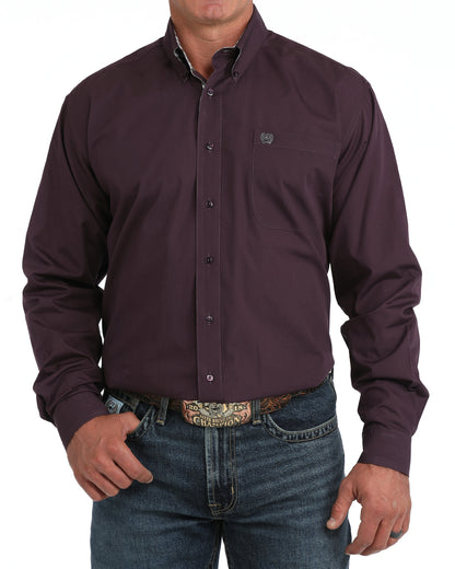 Cinch Purple Solid Long Sleeve Shirt