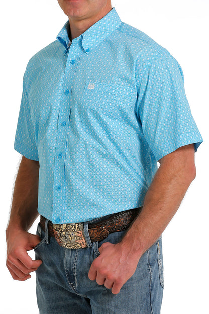 CINCH LIGHT BLUE SHORT SLEEVE BUTTON UP