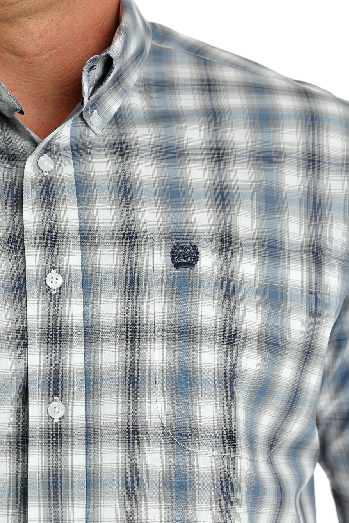 CINCH WHITE PLAID SHORT SLEEVE SHIRT