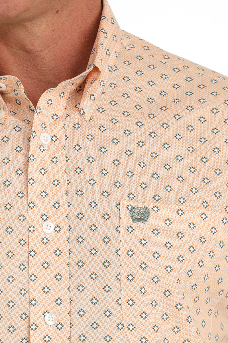 CINCH ORANGE DIAMOND SHORT SLEEVE SHIRT