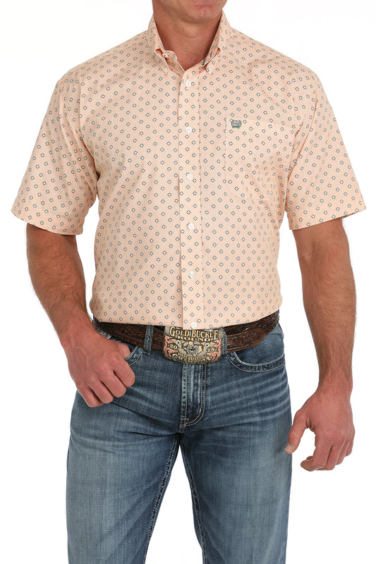 CINCH ORANGE DIAMOND SHORT SLEEVE SHIRT