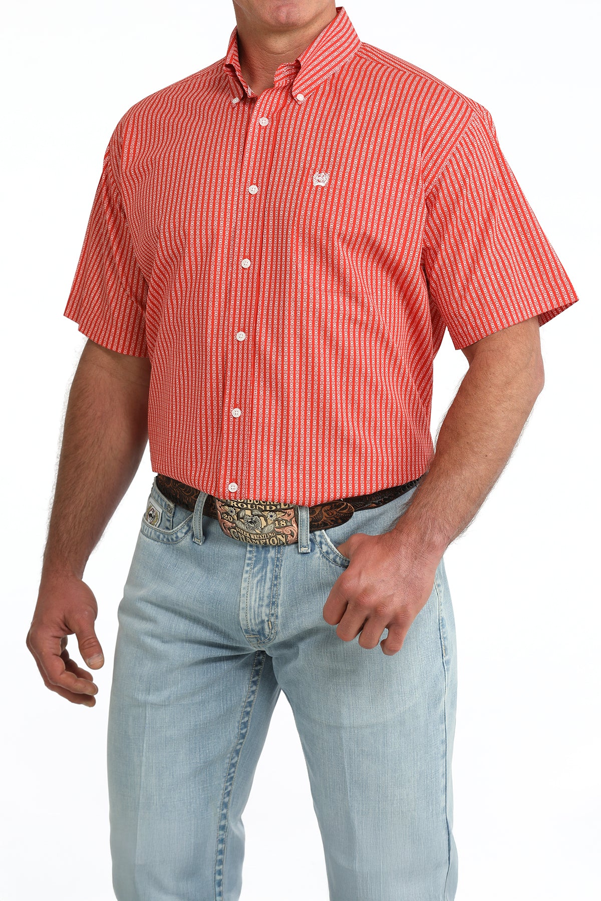Cinch Men's Rust Arrow Short Sleeve Shirt