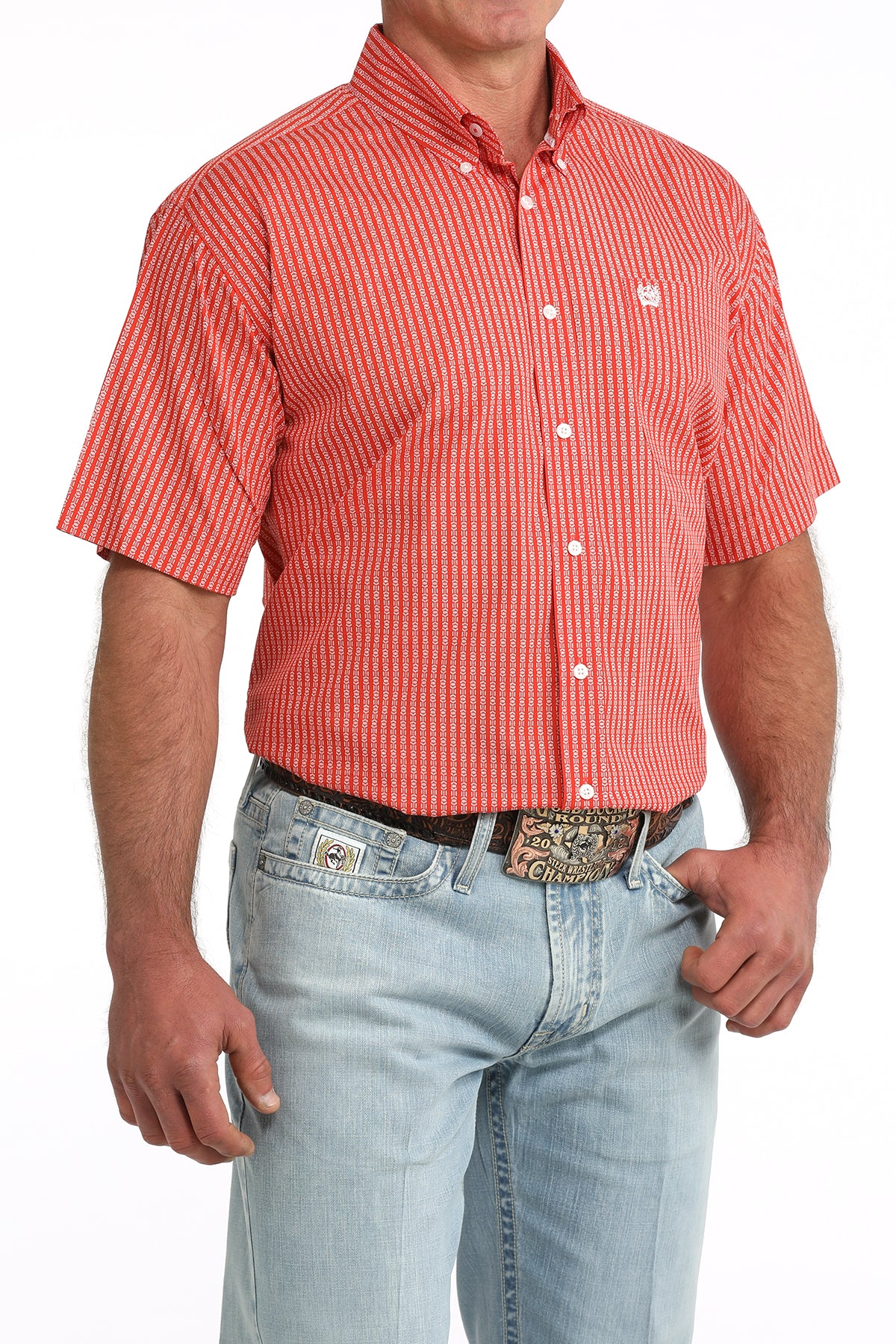Cinch Men's Rust Arrow Short Sleeve Shirt