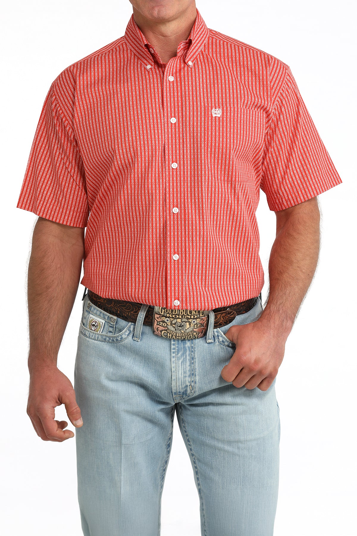 Cinch Men's Rust Arrow Short Sleeve Shirt