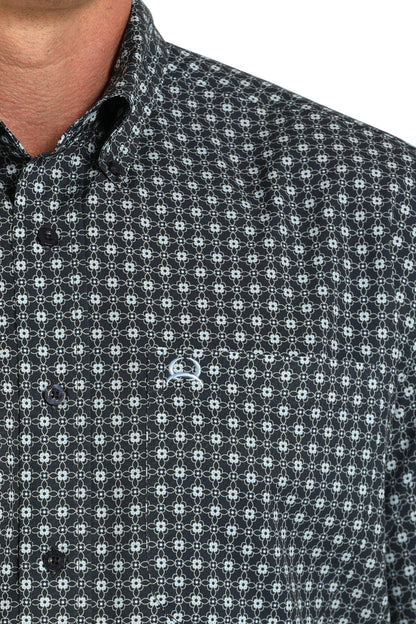 Cinch Navy Floral ArenaFlex Short Sleeve Shirt