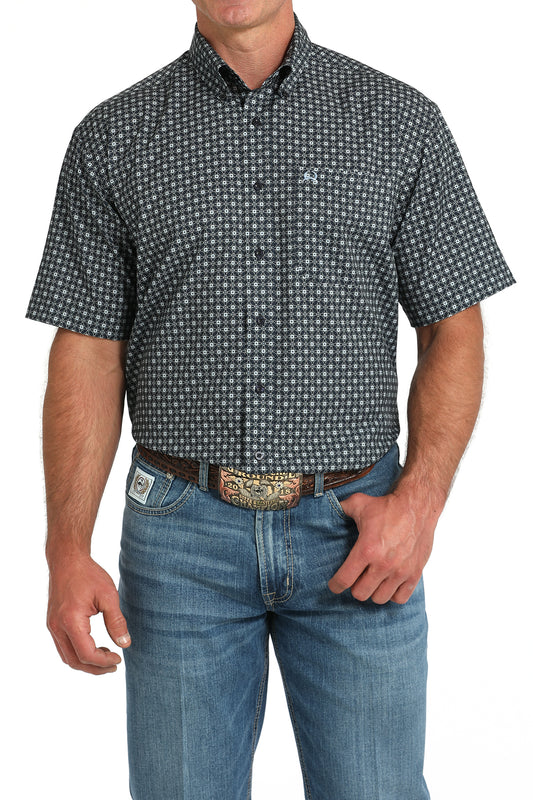 Cinch Navy Floral ArenaFlex Short Sleeve Shirt