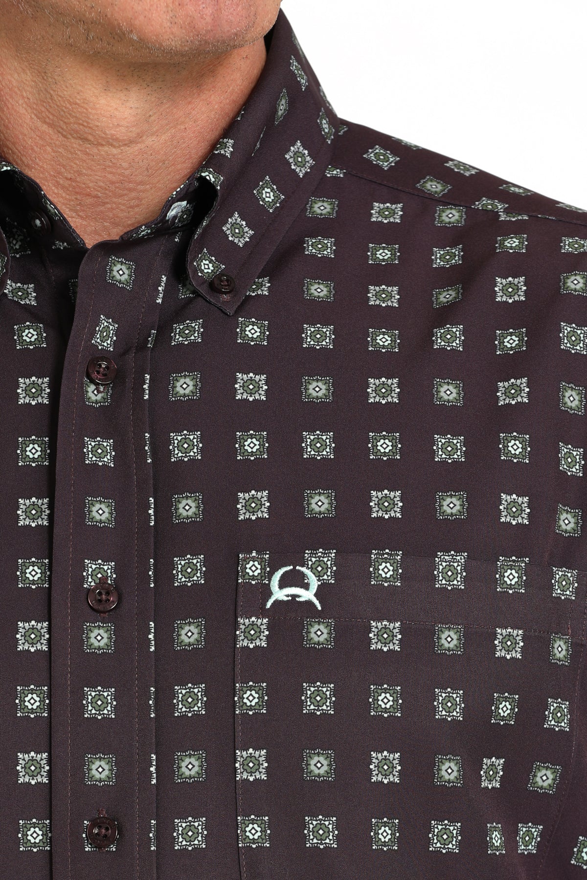 Cinch Men's Purple Square Arenaflex Short Sleeve Shirt