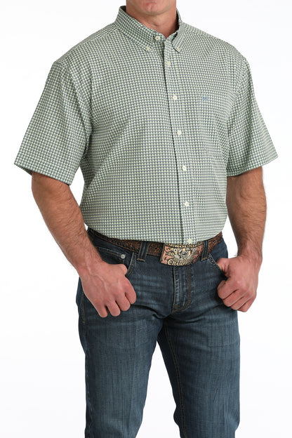 Cinch Men's Green Print ArenaFlex Short Sleeve Shirt