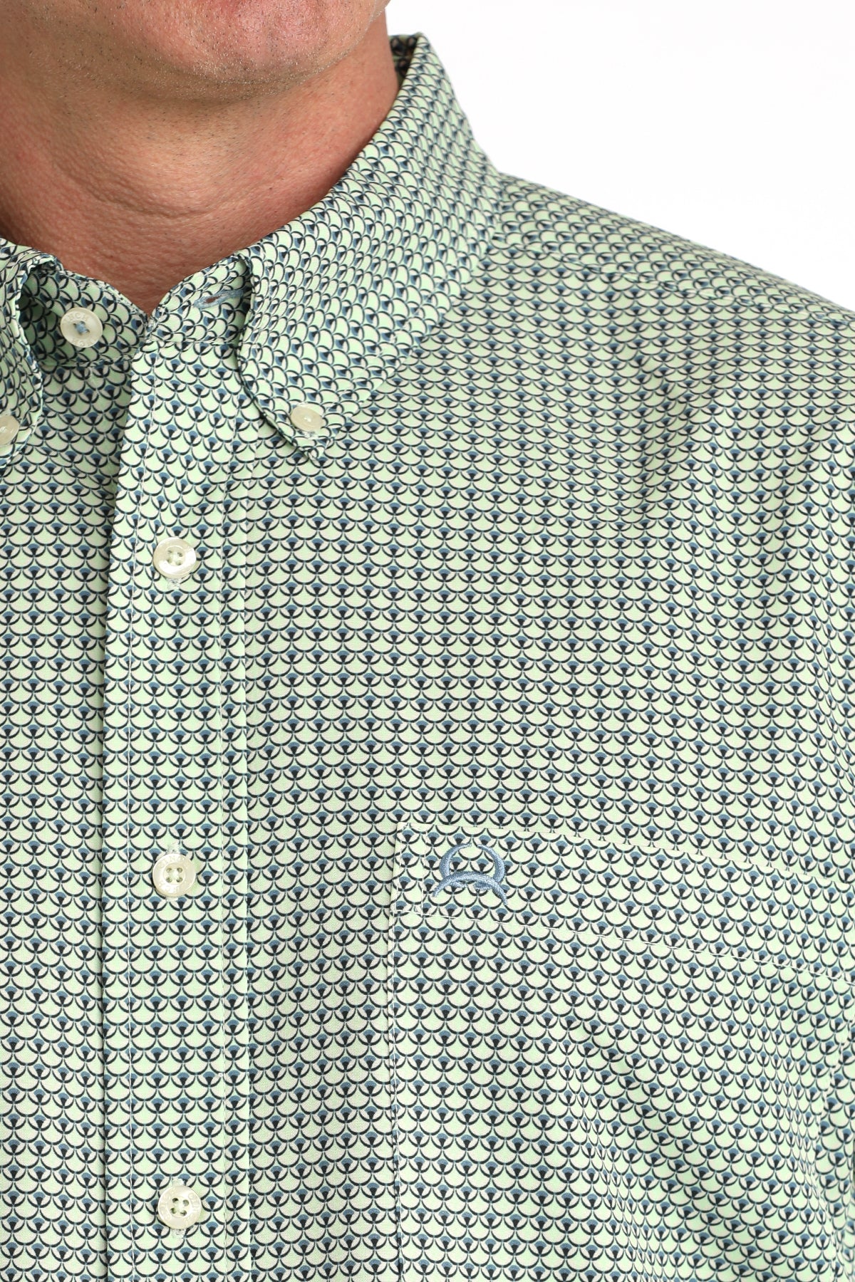 Cinch Men's Green Print ArenaFlex Short Sleeve Shirt