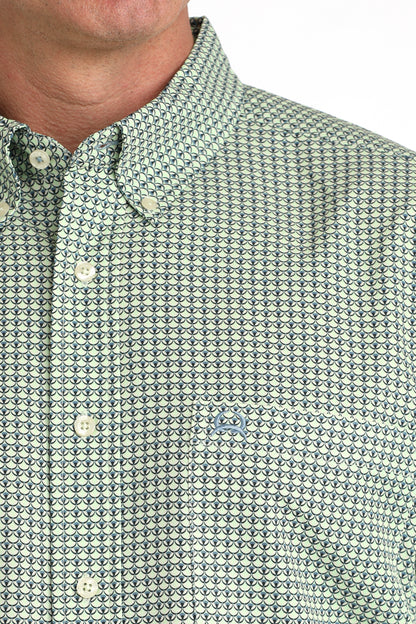 Cinch Men's Green Print ArenaFlex Short Sleeve Shirt