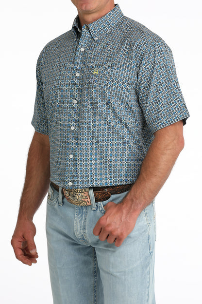 Cinch Men's Arenaflex Blue Floral Short Sleeve Shirt
