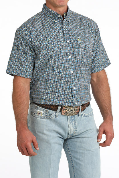 Cinch Men's Arenaflex Blue Floral Short Sleeve Shirt