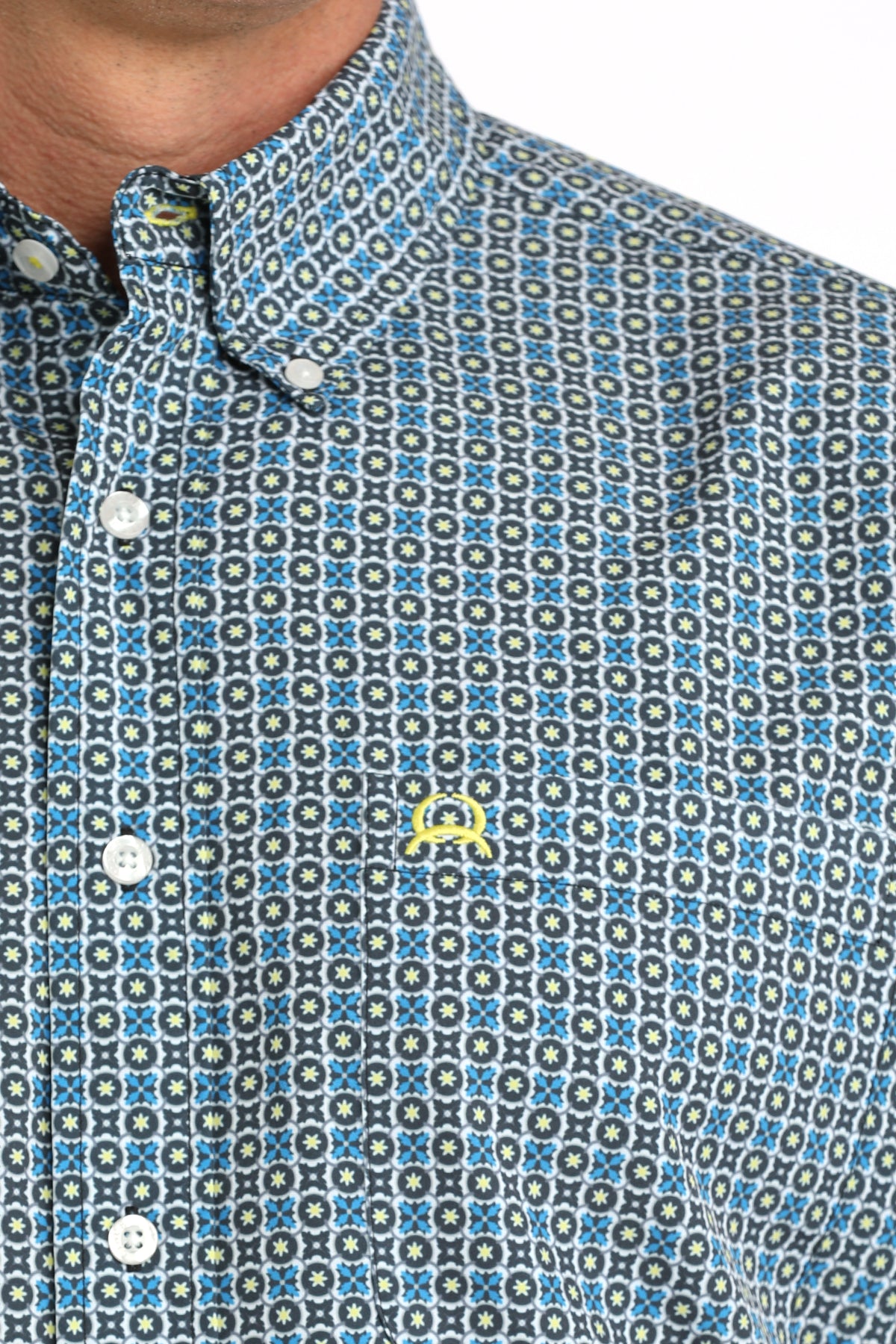 Cinch Men's Arenaflex Blue Floral Short Sleeve Shirt