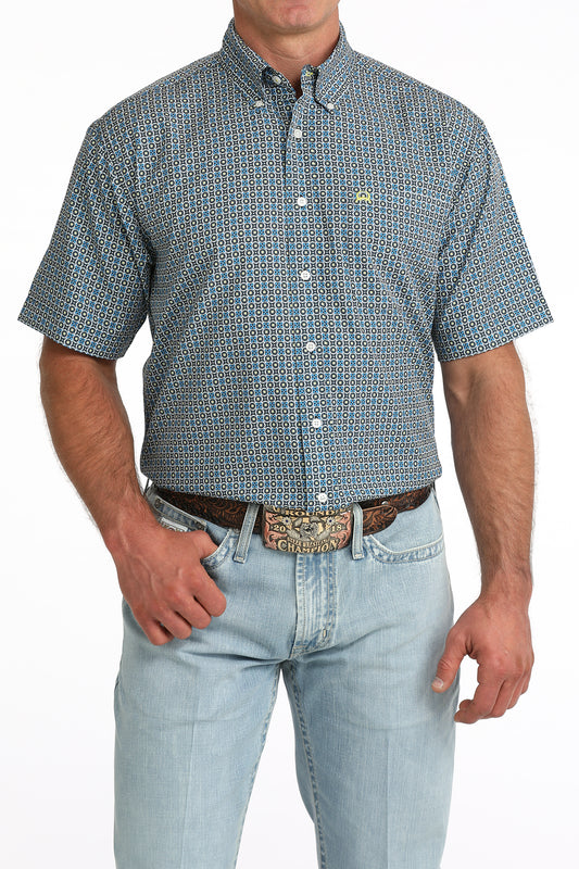 Cinch Men's Arenaflex Blue Floral Short Sleeve Shirt
