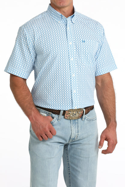 Cinch Blue Arenaflex Printed Button Down Shirt