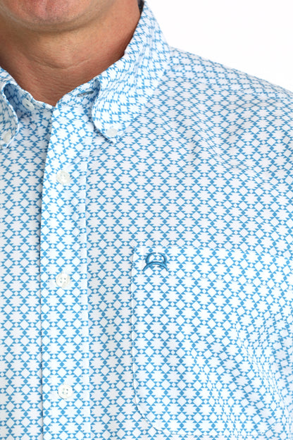 Cinch Blue Arenaflex Printed Button Down Shirt