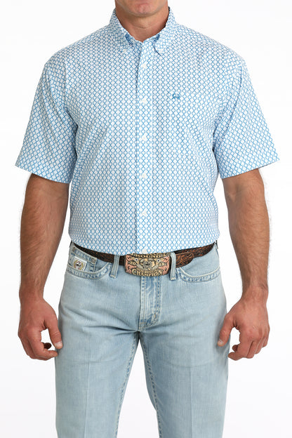 Cinch Blue Arenaflex Printed Button Down Shirt