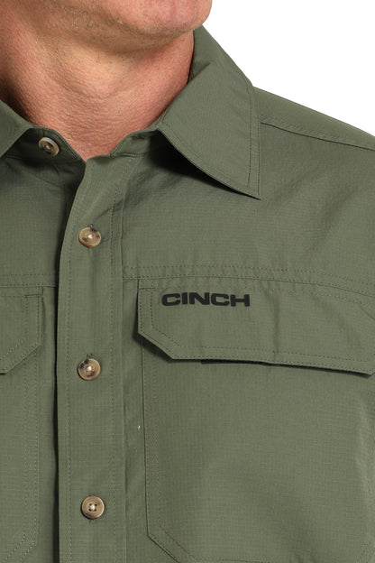 Cinch Men's Olive Green Arenaflex Short Sleeve Shirt