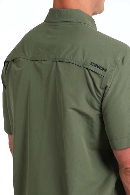 Cinch Men's Olive Green Arenaflex Short Sleeve Shirt