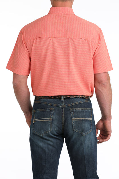Cinch Men's Arenaflex Coral Plaid Short Sleeve Shirt