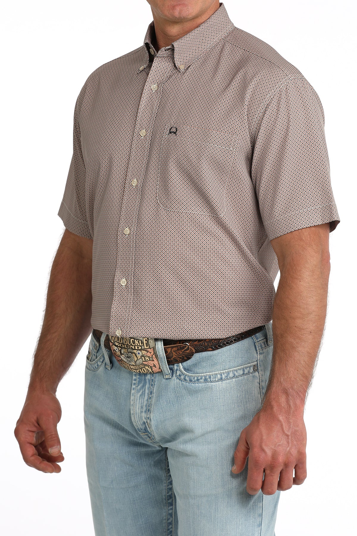 Cinch Men's Brown Printed ArenaFlex Short Sleeve Shirt