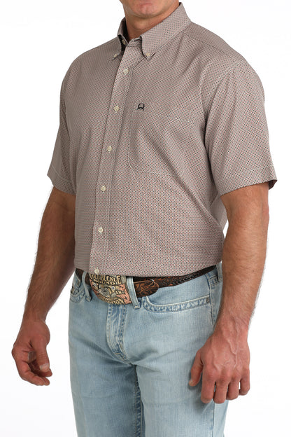Cinch Men's Brown Printed ArenaFlex Short Sleeve Shirt