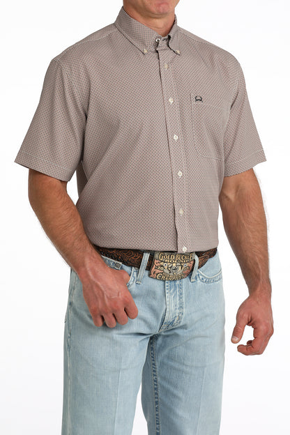 Cinch Men's Brown Printed ArenaFlex Short Sleeve Shirt
