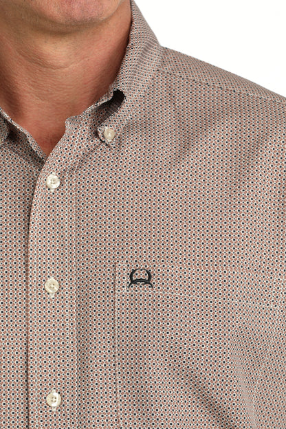 Cinch Men's Brown Printed ArenaFlex Short Sleeve Shirt