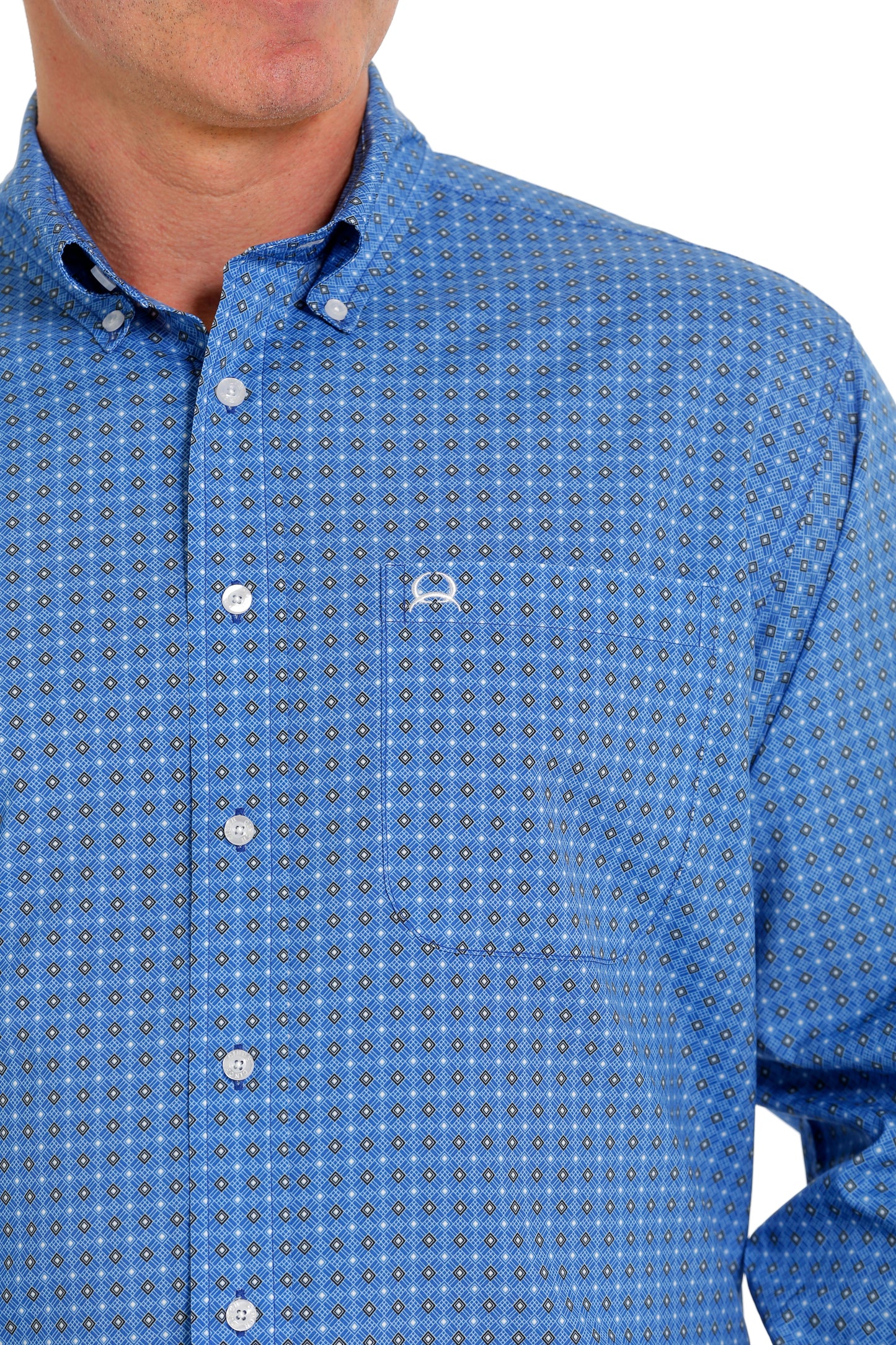 CINCH ROYAL BLUE DIAMOND ARENAFLEX LONG SLEEVE SHIRT