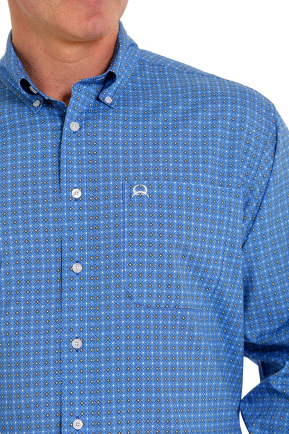 CINCH ROYAL BLUE DIAMOND ARENAFLEX LONG SLEEVE SHIRT