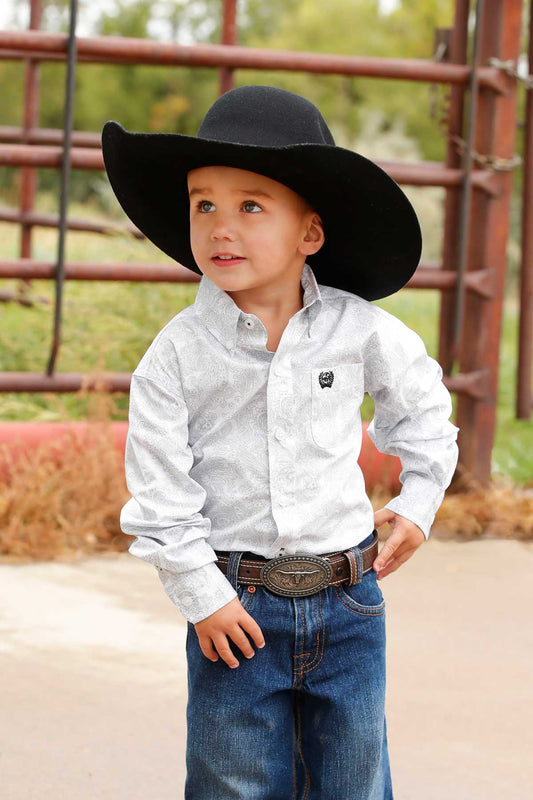 Cinch Toddler Paisley Print Long Sleeve Shirt