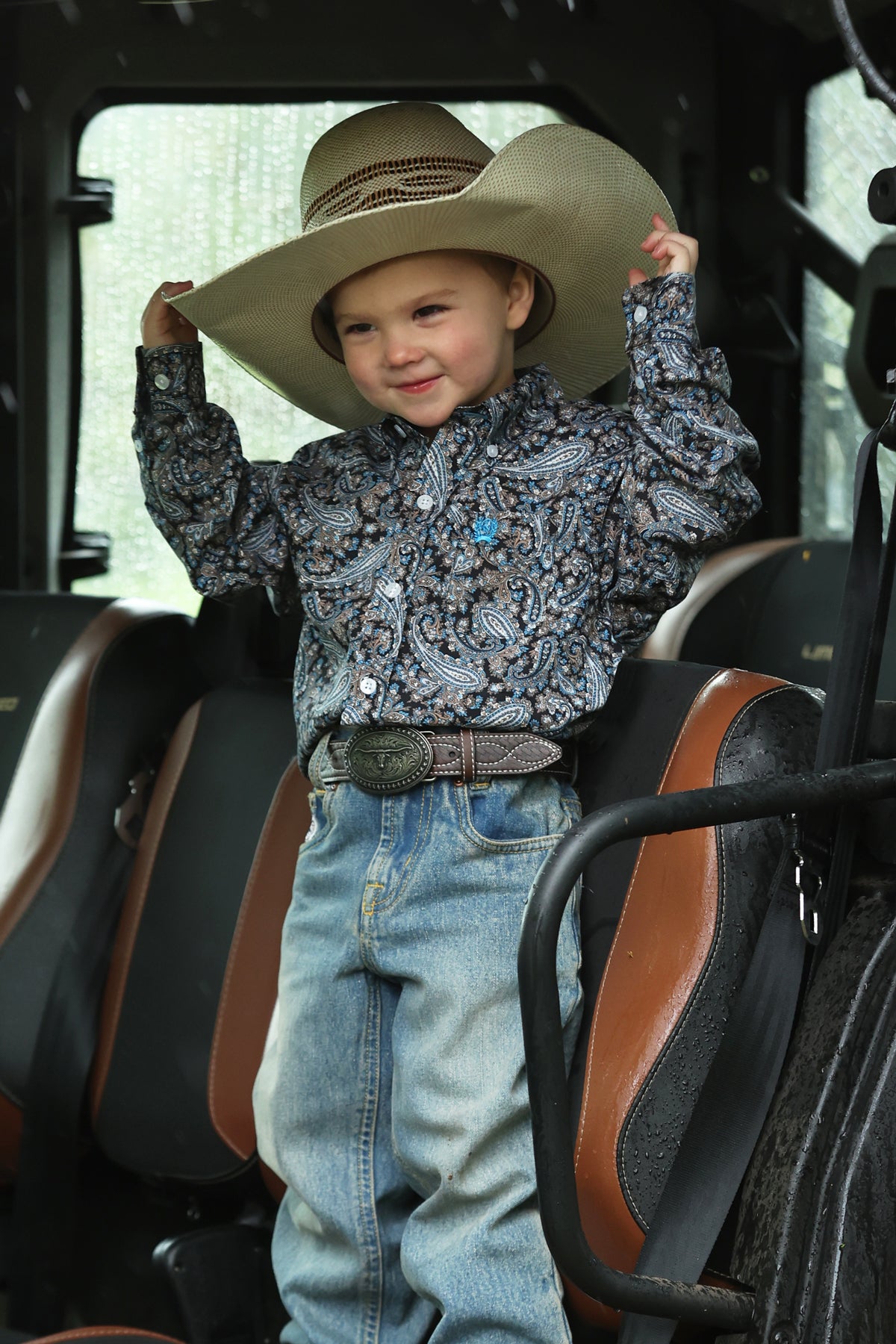 Cinch Boy's Multicolor Paisley Print Button Down Shirt
