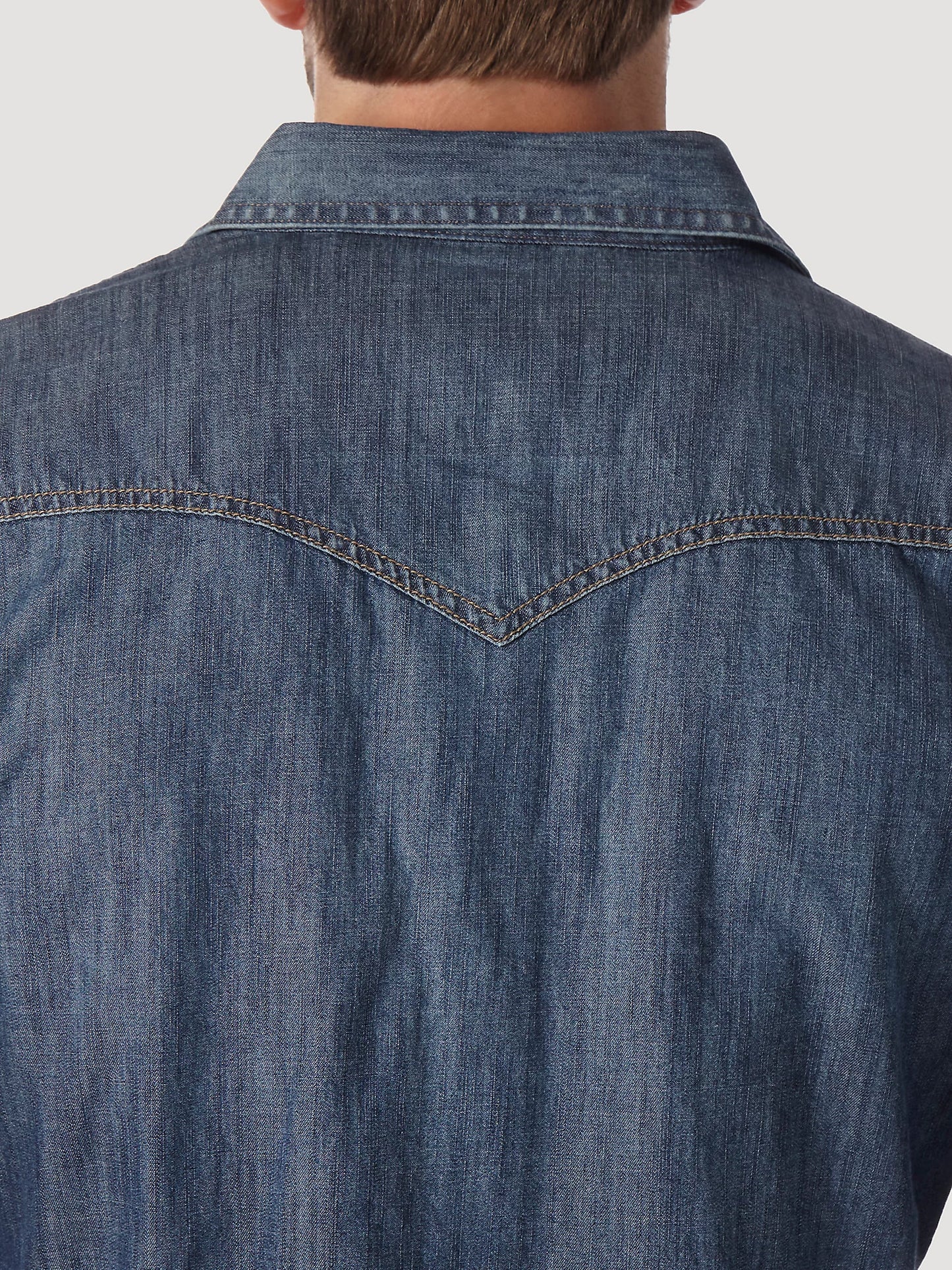 WRANGLER RETRO LONG SLEEVE BLUE DENIM WESTERN SHIRT