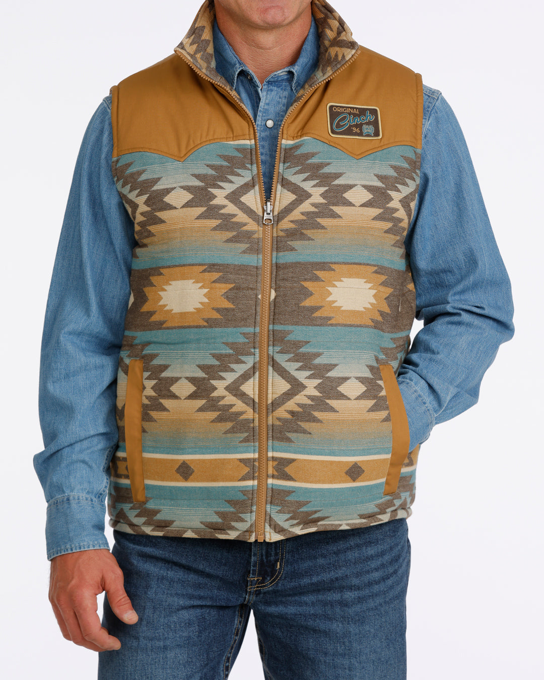 Cinch Men's Tan Reversible Vest