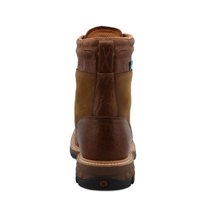 Twisted X 8" CellStretch Distressed Saddle & Cognac Lacer Work Boot