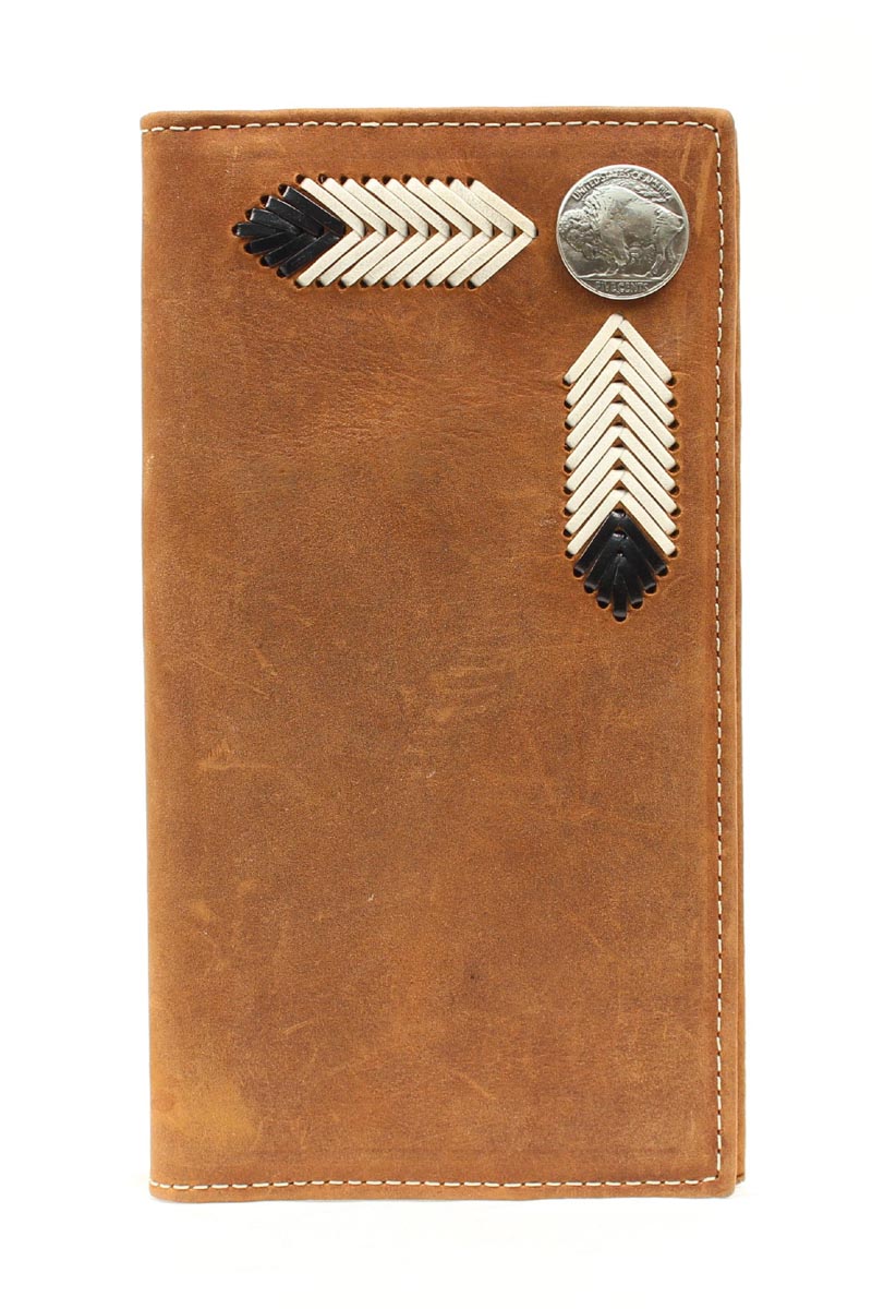 NOCONA BROWN DISTRESSED BUFFALO NICKEL WALLET