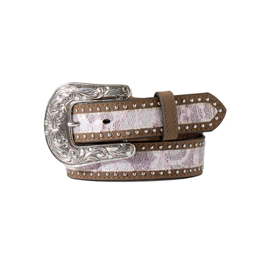 NOCONA GIRLS PINK LACE GLITTER BELT