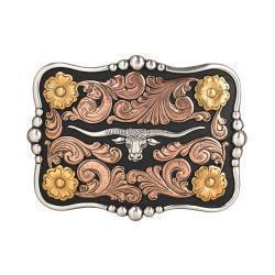 Floral Antique Longhorn Buckle